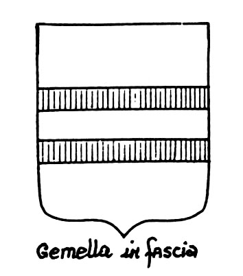Image of the heraldic term: Gemella in fascia